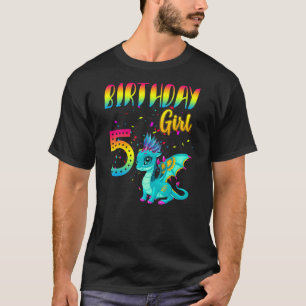 Birthday Girl Dragon 5 Theme Party Outfit T-Shirt