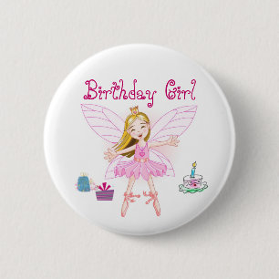 Birthday Girl Fairy Ballerina 6 Cm Round Badge