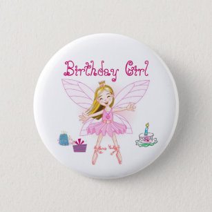 Birthday Girl Fairy Ballerina 6 Cm Round Badge