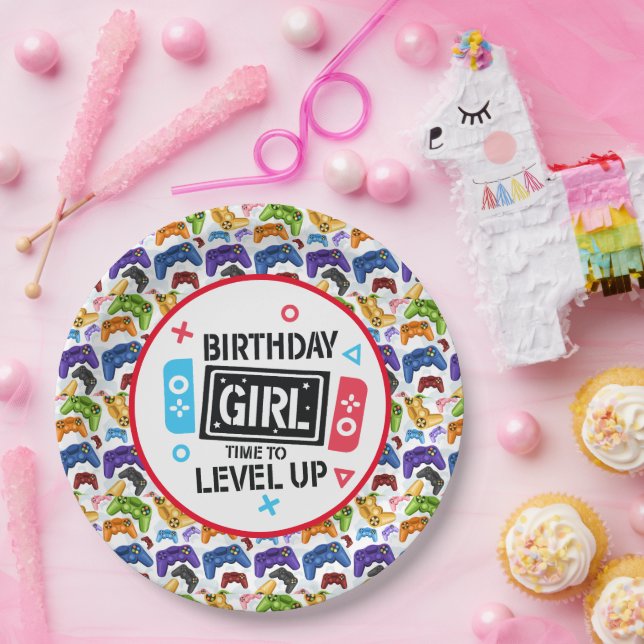 Birthday Girl Gamer Paper Plate (Party)
