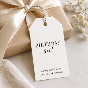 Birthday Girl Gift Tags White Present Hang Tag