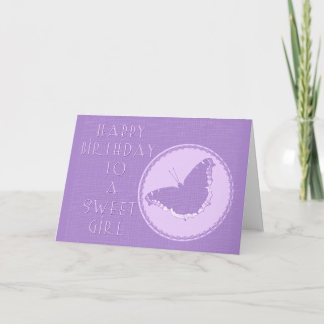 Birthday Girl Greeting Card - Mourning Cloak (Front)