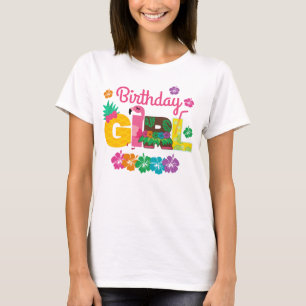Birthday Girl Hawaiian Luau Summer T-Shirt