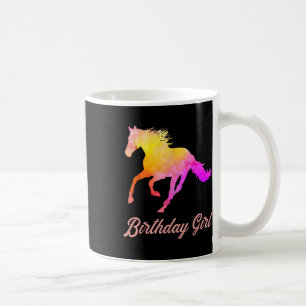 Birthday Girl Horse Lovers Watercolor Horseback Ri Coffee Mug