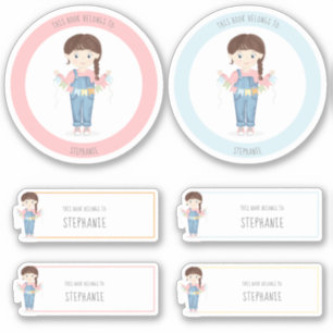 Birthday Girl in Overalls Brunette