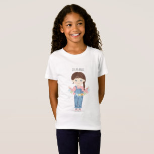Birthday Girl in Overalls Brunette T-Shirt