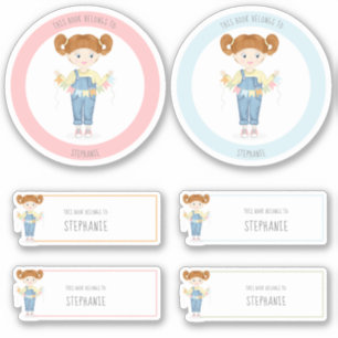 Birthday Girl in Overalls Redhead