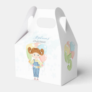 Birthday Girl in Overalls Redhead Favour Box