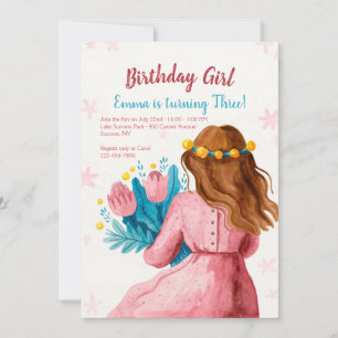 Birthday Girl in Pink Invitation