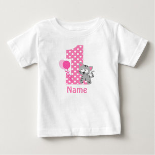 Birthday Girl Kitty Cat Pink Personalised Shirt