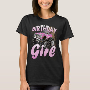 Birthday  Girl Like Monster Truck Too  Pink Women T-Shirt