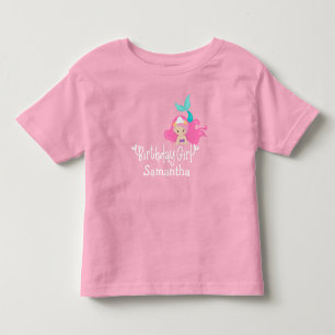 Birthday Girl Mermaid Age Custom Personalised Toddler T-Shirt
