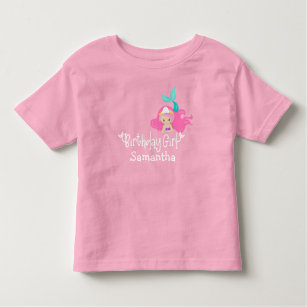 Birthday Girl Mermaid Age Custom Personalised Toddler T-Shirt
