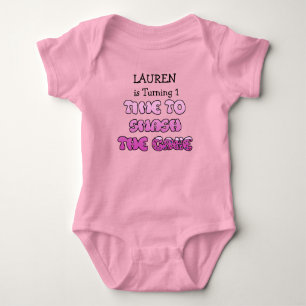 Birthday Girl, name and age, Smash Cake Shirt