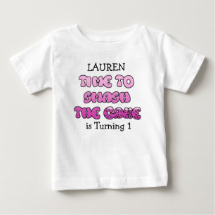 Birthday Girl, name and age, Smash Cake Shirt
