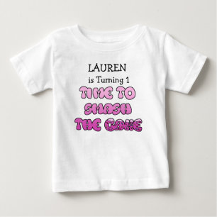 Birthday Girl, name and age, Smash Cake Shirt