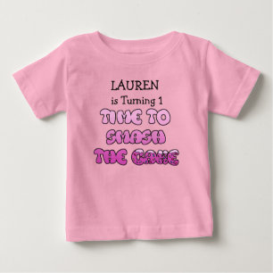 Birthday Girl, name and age, Smash Cake Shirt