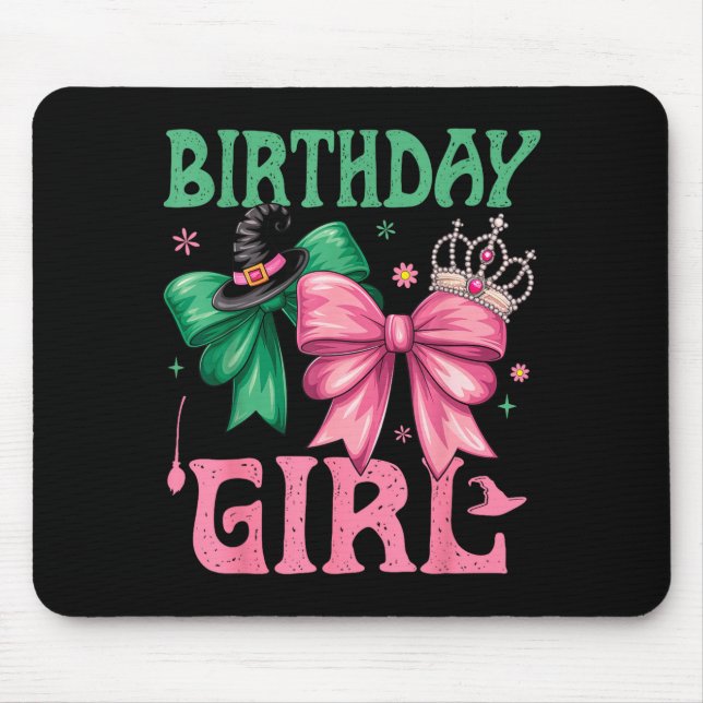 Birthday Girl Nk And Green Birthday Witch Women Gi Mouse Mat (Front)