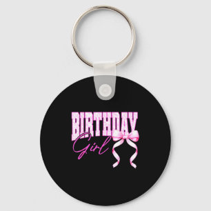 Birthday Girl Nk Toile Coquette Bow Birthday Party Key Ring