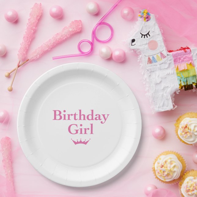 Birthday Girl Paper Plate (Party)