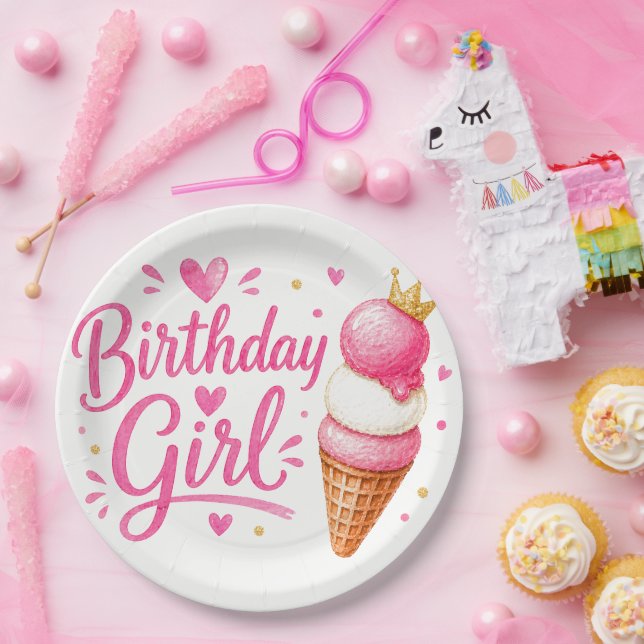 Birthday Girl Paper Plate (Party)