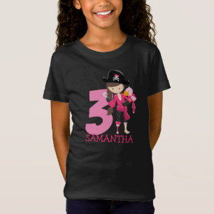 Birthday GIRL ParrotParty Pirate 3rd Name  T-Shirt