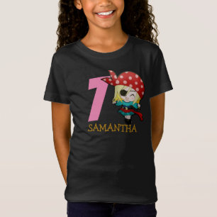 birthday girl party pirate   7th Name T-Shirt