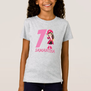 birthday girl party pirate 7th Name T-Shirt