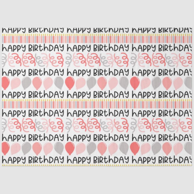 Birthday Girl Pattern Tissue Paper (Front)