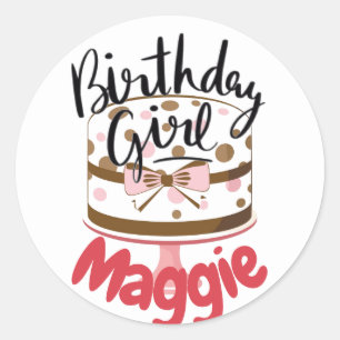 Birthday Girl Personalised Cake Design Sticker