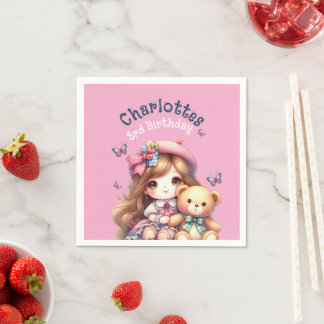 Birthday girl Personalised Paper Plate Napkin