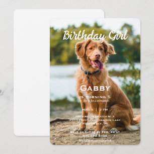 Birthday Girl Pet Photo Birthday Party Invitation
