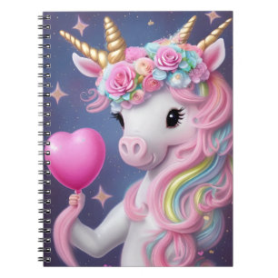 Birthday Girl Pink Baby Unicorn Notebook