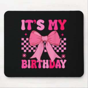 Birthday Girl Pink Coquette Aesthetic Bow Girly Y2 Mouse Mat