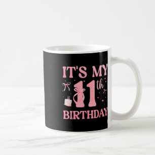 Birthday Girl Pink Coquette Bow 11 Years Old Aesth Coffee Mug