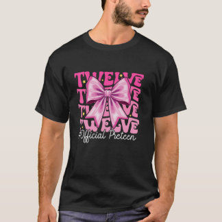 Birthday Girl Pink Coquette Bow 12 Year Old Birthd T-Shirt