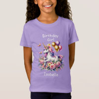 Birthday Girl Pink, Purple and Gold Unicorn