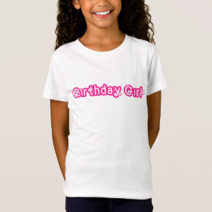 Birthday Girl Pink & White With Stars T-Shirt