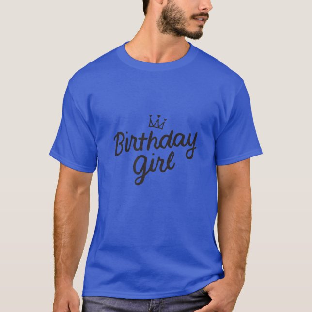 Birthday Girl Princess Party Tiara B-Day Top Girly (Front)