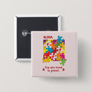 Birthday Girl Puzzle Love to Pieces 15 Cm Square Badge