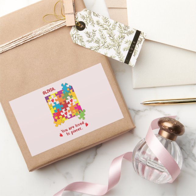 Birthday Girl Puzzle Love to Pieces Rectangular Sticker (Gifting)