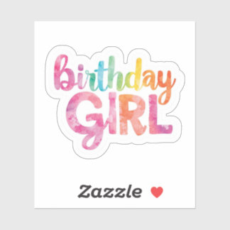 Birthday Girl Rainbow Text