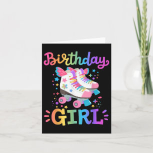 Birthday Girl Rolling Skates Roller Skater Kids Gi Card