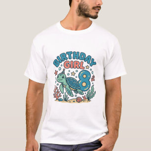 Birthday Girl Sea Turtle 8th Birthday Shirt Design
