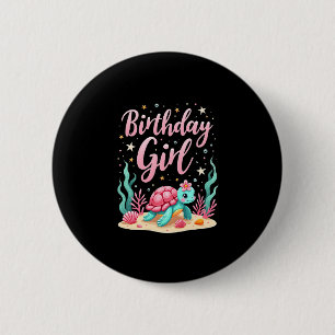 Birthday Girl Sea Turtle Theme Birthday Party Ocea 6 Cm Round Badge
