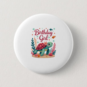 Birthday Girl Sea Turtle Theme Birthday Party Ocea 6 Cm Round Badge