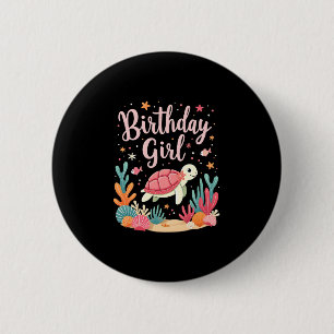 Birthday Girl Sea Turtle Theme Birthday Party Ocea 6 Cm Round Badge
