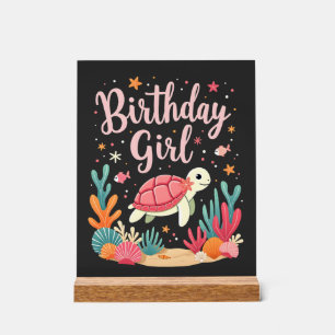 Birthday Girl Sea Turtle Theme Birthday Party Ocea Acrylic Sign