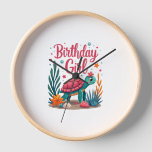 Birthday Girl Sea Turtle Theme Birthday Party Ocea Clock