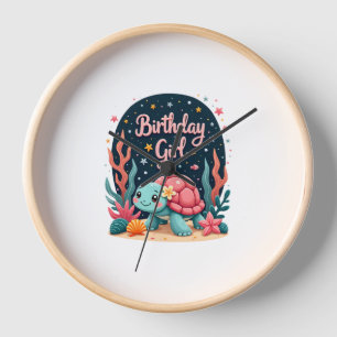 Birthday Girl Sea Turtle Theme Birthday Party Ocea Clock